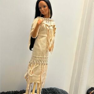 DollCream Fringe Beaded Native-Inspired Doll Outfit